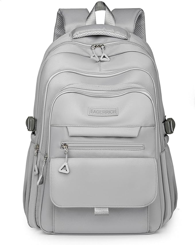 School Cute Aesthetic Backpack Girls Backpack for Students Kids Teen Girls Large Capacity Bookbags College Backpacks Laptop Lightweight Bookbag Casual Travel Daypacks School Bag（Grey）