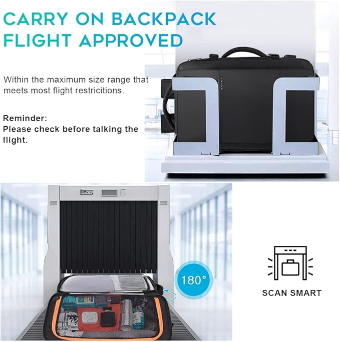 BANGE 45L Carry On Backpack, Weekender Travel Backpacks, 17.3 inch Laptop Back Pack Business Expandable Bag for Men and Women… (Blake45L（with3cubes)…