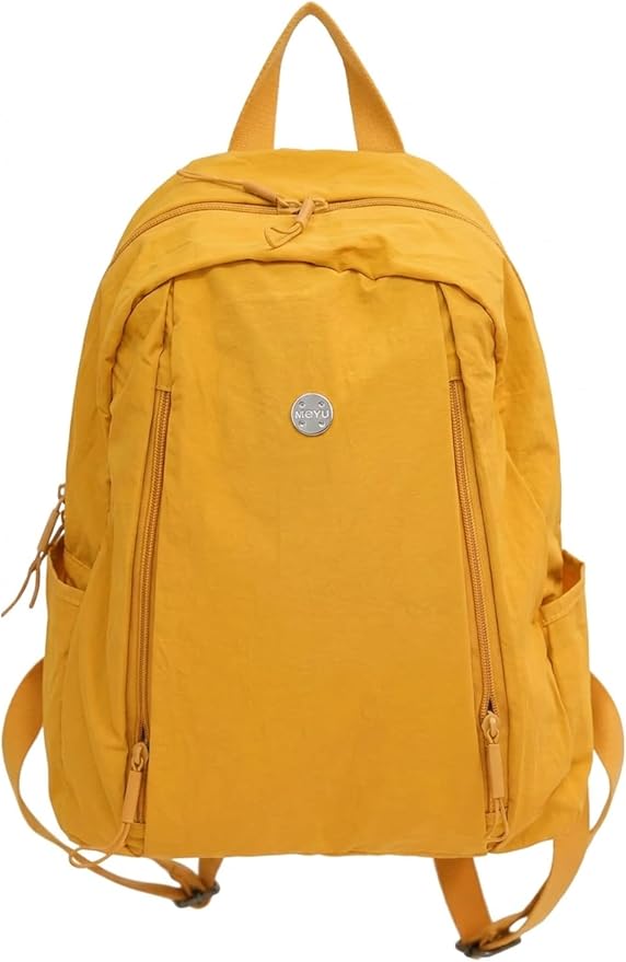 maytopia Nylon Backpack for Women Men, Waterproof Travel Backpack Purse Casual Daypack, Gym School Backpack for Daily Cycling (Yellow)