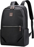 Business Men and Women PU Leather Backpack 15.6inch Laptop Waterproof Backpack Travel Commuter Lightweight schoolbag (Black backpack6,Large)