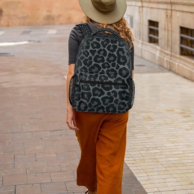 Pardick Leopard Cheetah Print Backpack for Kids Girls Boys Lightweight School College Students 18in Bookbag Large Capacity Computer Backpacks Laptop Rucksack Travel Gym Hiking Camping Daypack