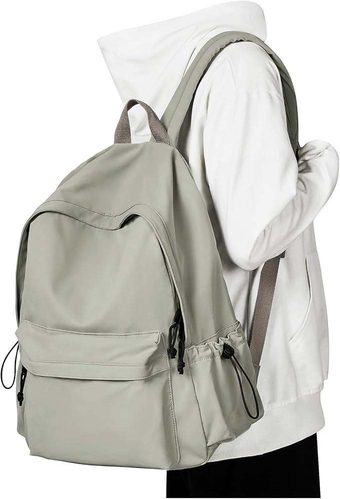 Middle School Backpack For Men Women Simple Backpack For College Students Aesthetic High School Bag Waterproof Bookbag For Teens Girls Boys（Green）