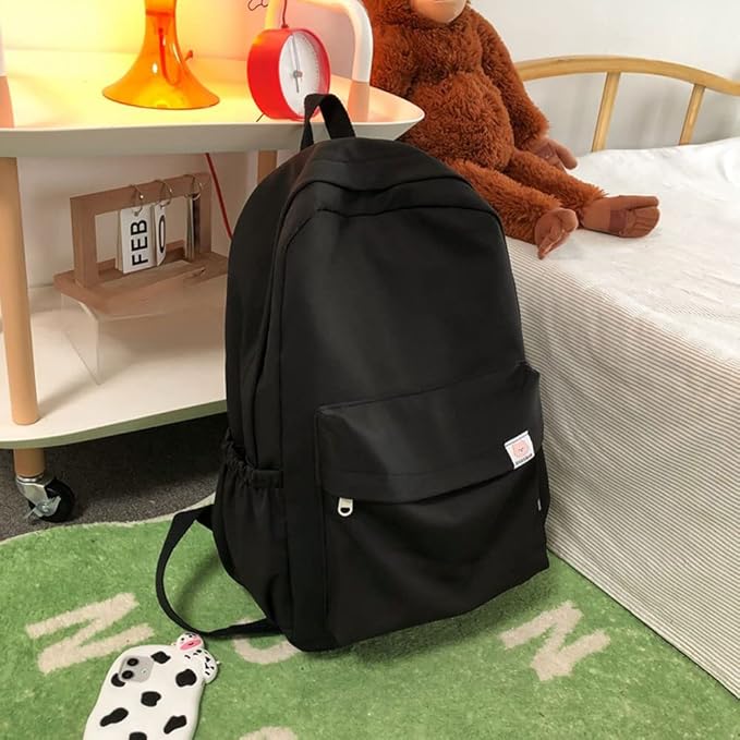Aesthetic Backpack Cute Backpack School Supplies Laptop Bag for Teens Girls Women Students Solid Color