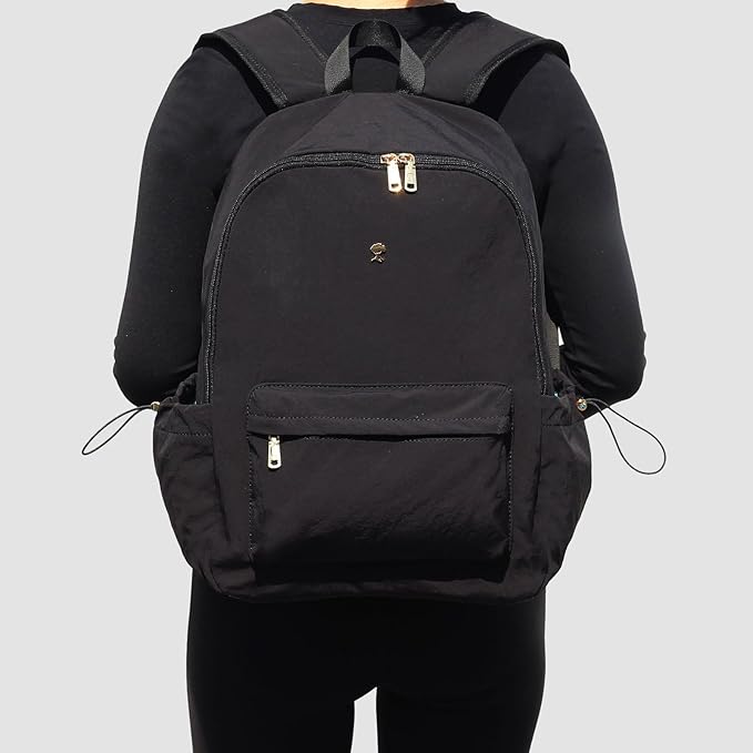 ESVAN Personalized Gifts Backpack Canvas Linen Nylon 17 inch Laptop Bag for Women Casual College