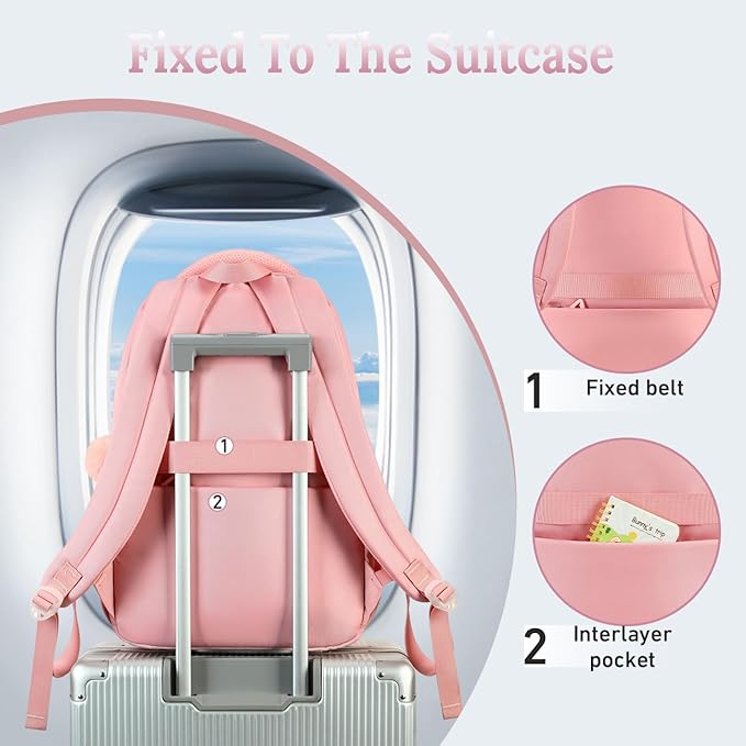 Cusangel Girls Backpack for School, 8Ages+ Student Laptop Backpack,18 inch Cute Daily BookBag, Large Capacity Waterproof Daypack