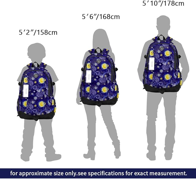 rickyh style School Backpack Travel Bag for Men & Women Lightweight College Back Pack with Laptop Compartmen