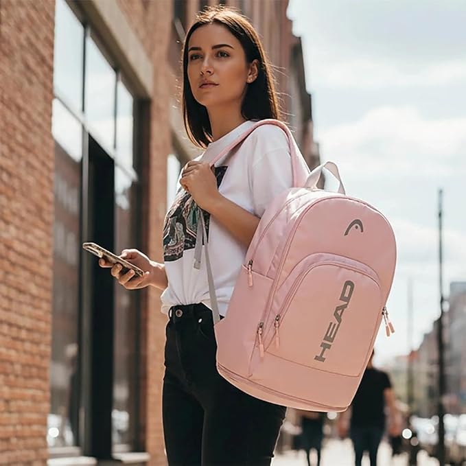 HEAD Waterproof Travel Backpack for Women, Lightweight 15.6 Inch Laptop Backpack with Shoes Compartment, Casual Daypack College Backpacks with 8 Pockets for Overnight/Sports Gym/Work/Fitness