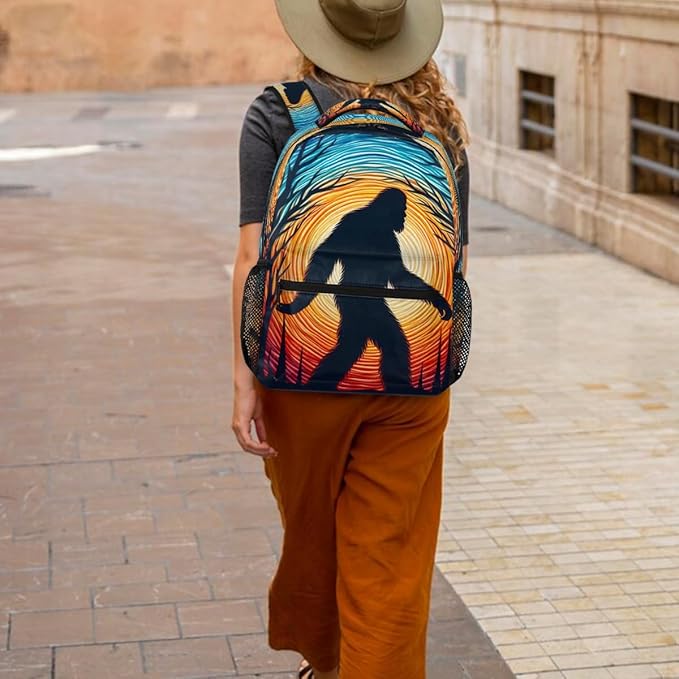 Pardick Galaxy Bigfoot Backpack for Kids Girls Boys Lightweight School College Students 18in Bookbag Large Capacity Computer Backpacks Laptop Rucksack Travel Gym Hiking Camping Daypack