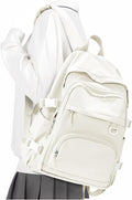 Lightweight College Backpack for Women Men Cute School Bag for Teens Girls Boys High School Backpack for Students Waterproof Casual Daypack Backpack（Beige）