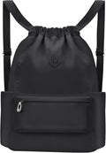 Drawstring Backpack with Wet Pocket Gym Backpack Water-Resistant Cinch String Bag Beach Swim for Women Men
