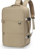 Travel Backpack for Men Women, 35L Laptop Backpack W/Shoe Compartment, Water Resistant Flight Approved Fits 15.6-inch Laptop, Khaki