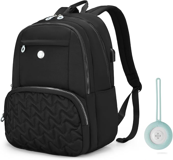 Swissdigital Design Backpack for Women, Medium Black Backpack with Finder, 15.6 inch Laptop Modern Backpacks with USB Charging Port and Finder – Finder Color Random | SD17119507F-01