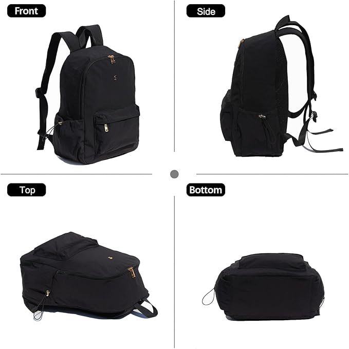 ESVAN Personalized Gifts Backpack Canvas Linen Nylon 17 inch Laptop Bag for Women Casual College