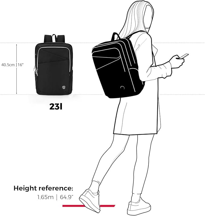 Swissdigital Design Laptop Backpack for Women，Travel Backpack with USB Charging Port，Fits 15.6 Inch School Computer Backpacks for Work Business,Platinum | SD1006F-01B