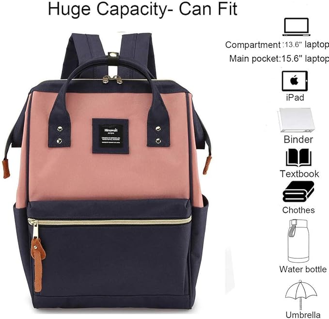 Himawari Laptop Backpack for Women&Men,Wide Open Large USB Charging Port 15.6 Inch Laptop Doctor College Work Bag (XK-05#-USB L）