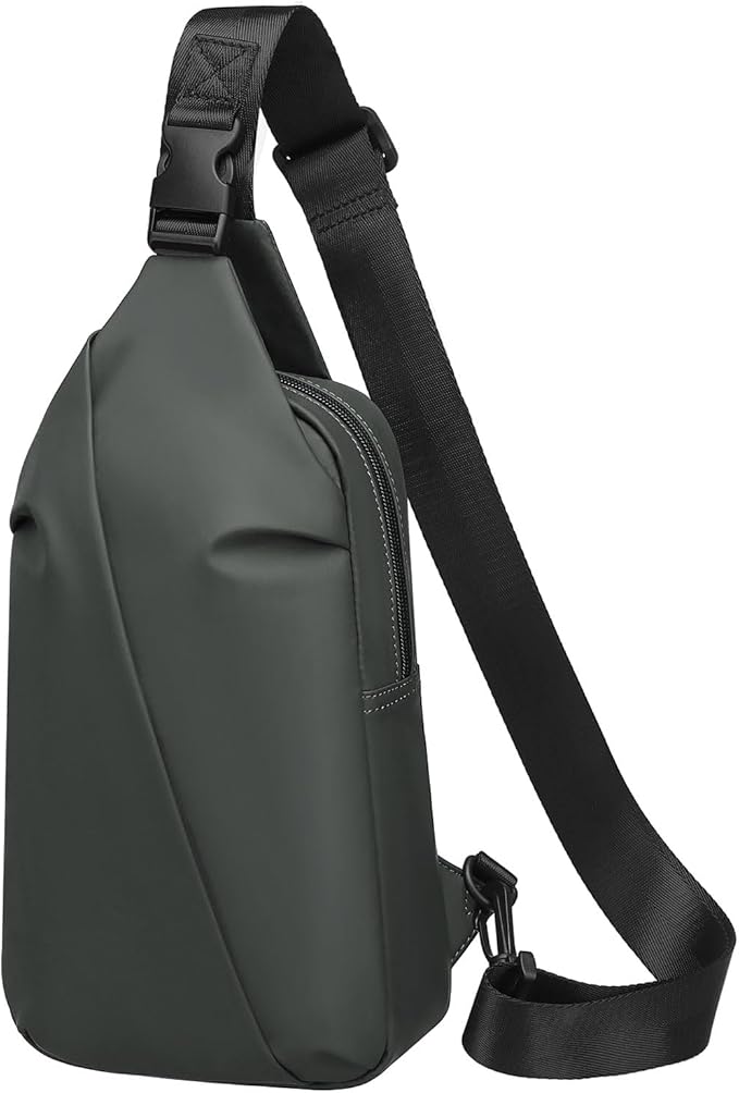 Small Sling Bag, Waterproof Nylon 7.9 Inch Crossbody Chest Bags Daypack Backpack with Anti-theft Pocket for Men Women (Dark Grey)