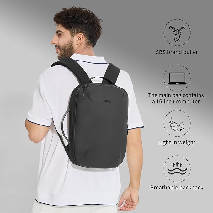 Laptop Backpack for Men Women, 17 Inch Black Lightweight Waterproof Business Backpack, Anti-Theft Work Computer Bag, Durable Daypack Casual Backpack for Work College Weekender Travel