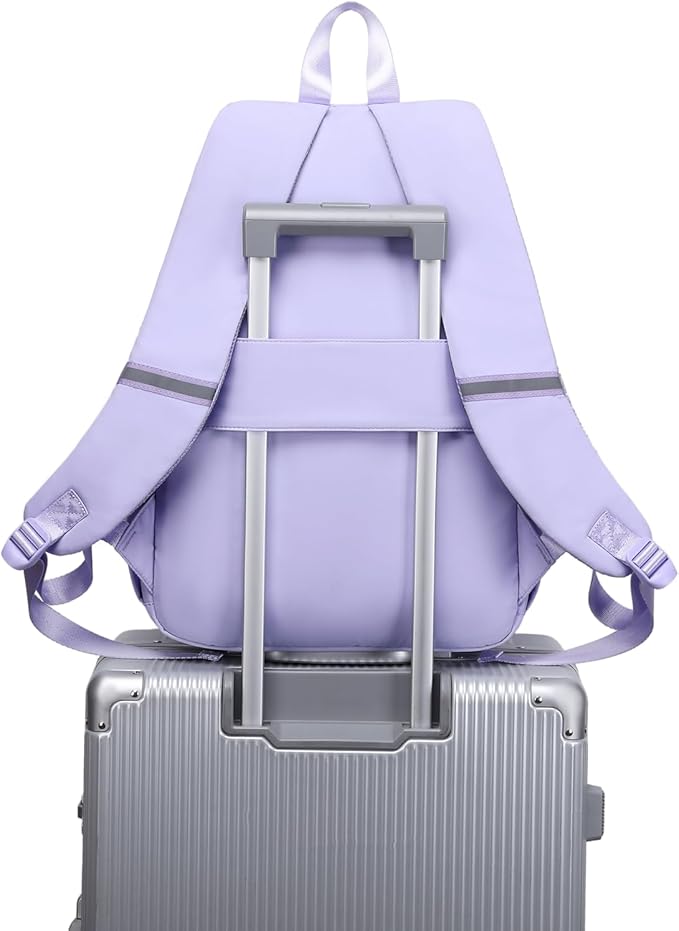 School Backpack for Girls & Women, Bookbag for Middle School & College, Large Travel Daypack for Laptop (Purple)