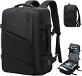 Carry on Travel Backpack for Men Women, Extra Large 50L Flight Approved Expandable Suitcase With USB/Type-C Charging Port, Victoriatourist Water Resistant Luggage Daypack Business Weekender Bag, Black