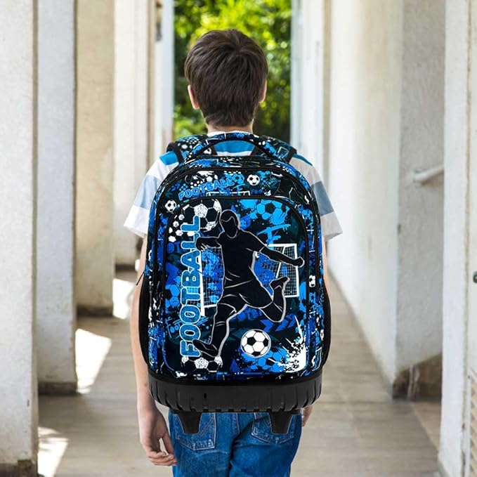 Rolling Backpack for Womens and Mens, Adults Wheeled Bookbag with Lunch Box for Girls and Boys.