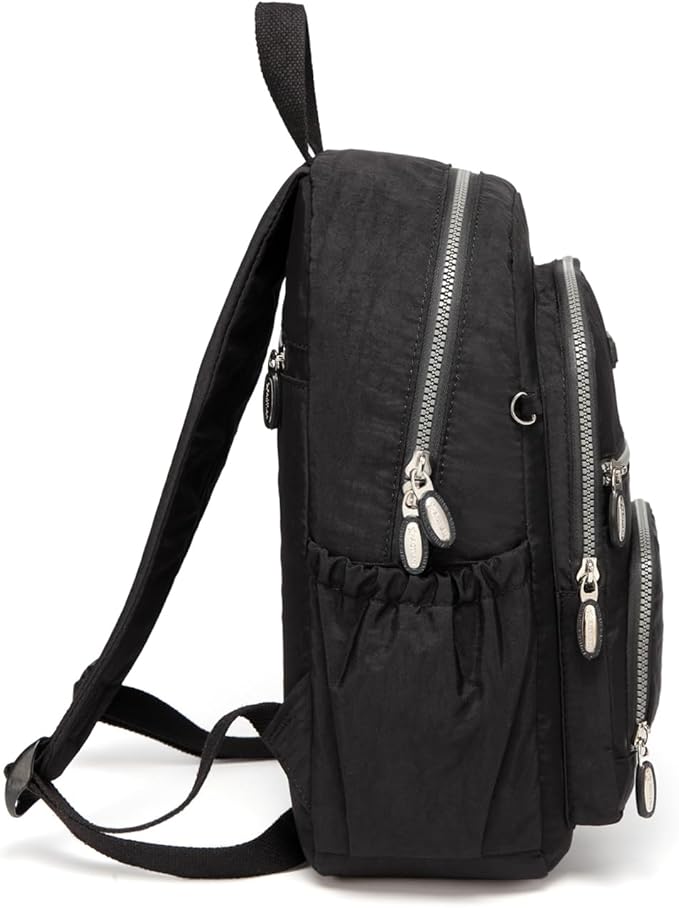 AOTIAN Small Size Backpack, Durable Lightweight Daypack for Women Girls & Boys Hiking Travel Sports, Black