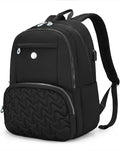 Swissdigital Design Backpack for Women, 15.6 inch Laptop College Black Medium Simple Modern Backpacks for School with USB Charging Port for Womens Girls | SD1711-01