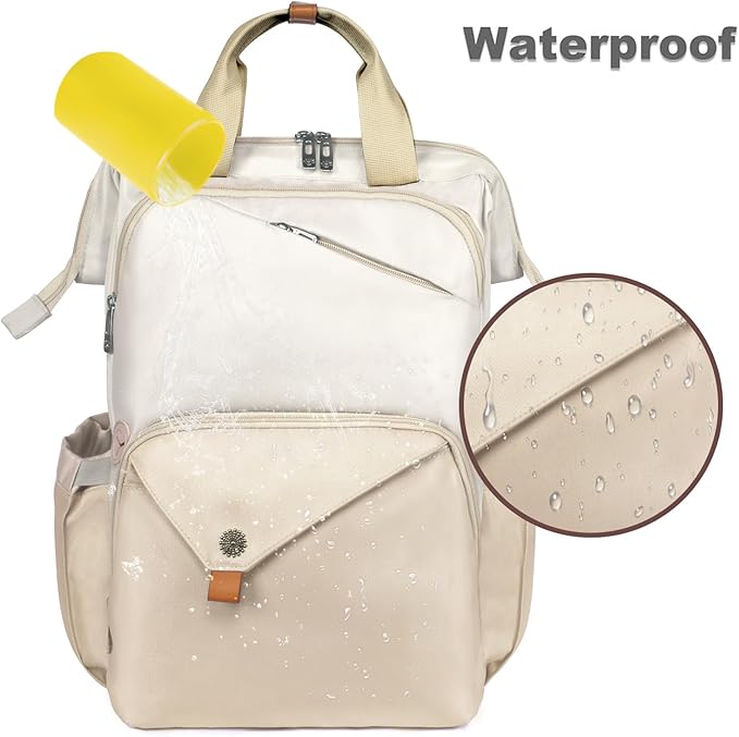 Hap Tim Laptop Backpack for Women - Work & Travel, Khaki (7651-KK)