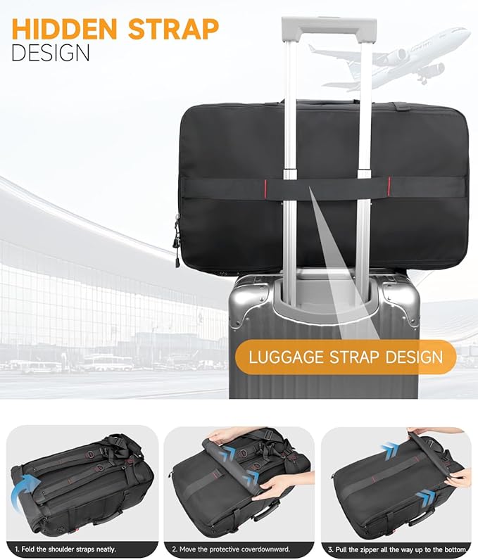 Travel backpack for men,60L Extra Large Carry on Backpack Durable Convertible Duffle Bag with Shoe Compartment Fit for 17 Inch Laptop for travel, camping,Weekender Hiking