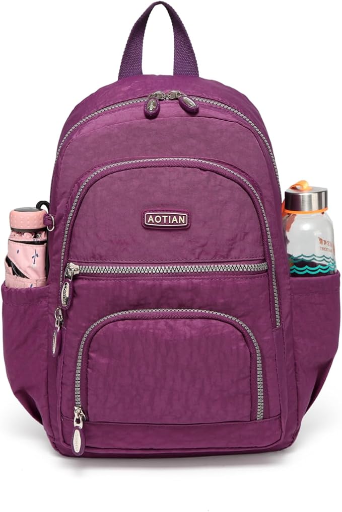 AOTIAN Small Size Backpack, Durable Lightweight Daypack for Women Girls & Boys Hiking Travel Sports, Purple