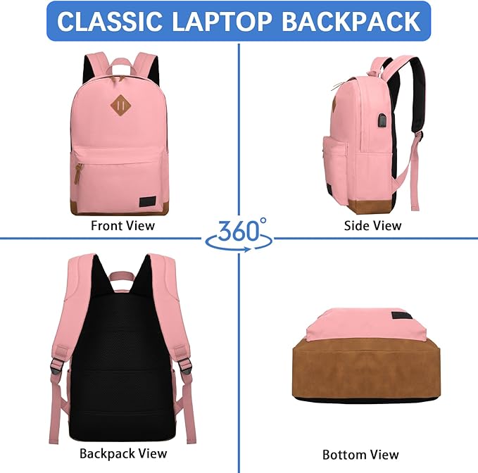 Goloni Backpack for Men Women, Anti-Theft Travel Laptop Backpack, Water Resistant 17.3 Inch USB Charging Backpack, Large Capacity Work Commute Bag