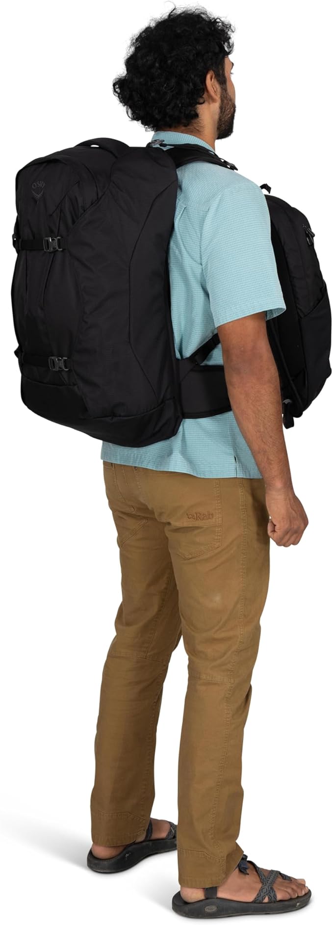 Osprey Farpoint 55L Men's Travel Backpack - Carry On Bag with Personal Item Sized Detachable Daypack, Cascade Blue/Torrent Blue