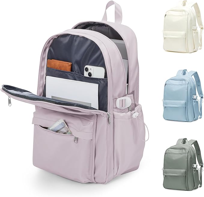 School Backpack for Teen Girls Lightweight College Backpack Women Travel Backpacks Waterproof High School Bookbag for Men Classic Casual Daypacks(Purple)