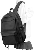Simple Black School Backpack For Women,Lightweight College Backpack,High School Bag For Teens Boys Girls,Casual daypack Small Travel Backpacks Men Bookbag