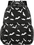Pardick Halloween Bat Backpack for Kids Girls Boys Lightweight School College Students 18in Bookbag Large Capacity Computer Backpacks Laptop Rucksack Travel Gym Hiking Camping Daypack
