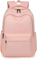 Cute College Backpack for School Aesthetic Backpack for Teen Girls Students Laptop Bag Large Capacity Bookbags Kids Travel Lightweight Backpacks for Casual Daypacks School Bag Solid Color(Pink)