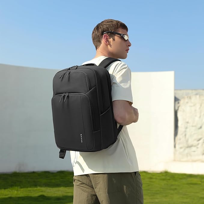 BANGE Casual Daypacks With Separated 15.6 Inches Laptop Compartment, FAA Flight Approved Weekender Bag Carry on Backpack, Waterproof Commute Work for Men and Women
