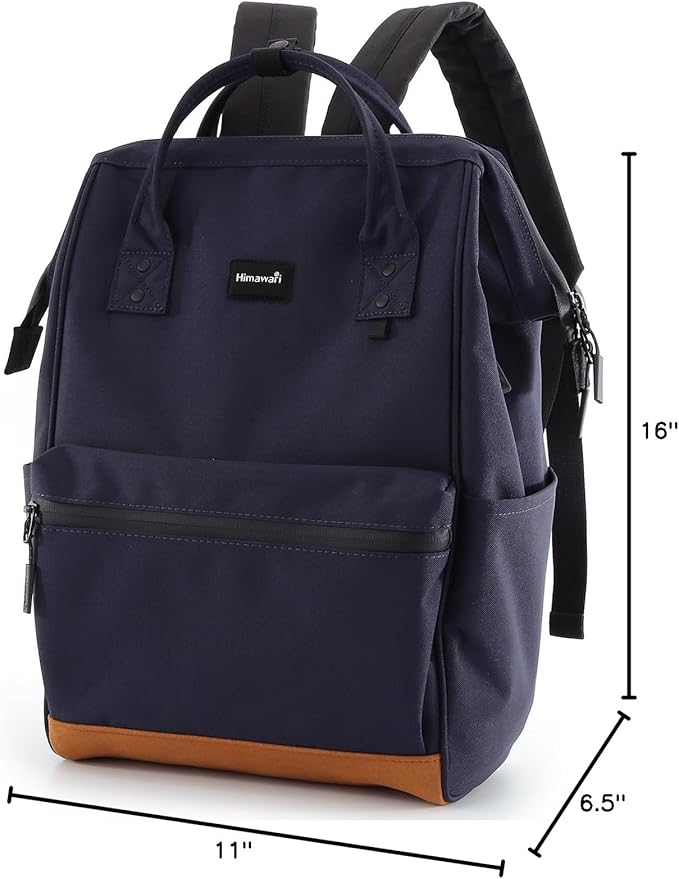 Himawari Travel School Backpack with USB Charging Port 15.6 Inch Doctor Work Bag for Women&Men College Students(124#-03#Dark Blue, Regular)