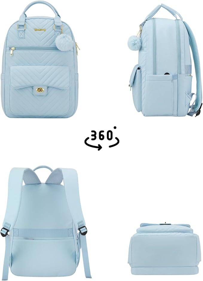 Backpacks for Girls, Cute School Book Bag for Middle High School College, Laptop Backpack Purse Women Work Travel, Blue