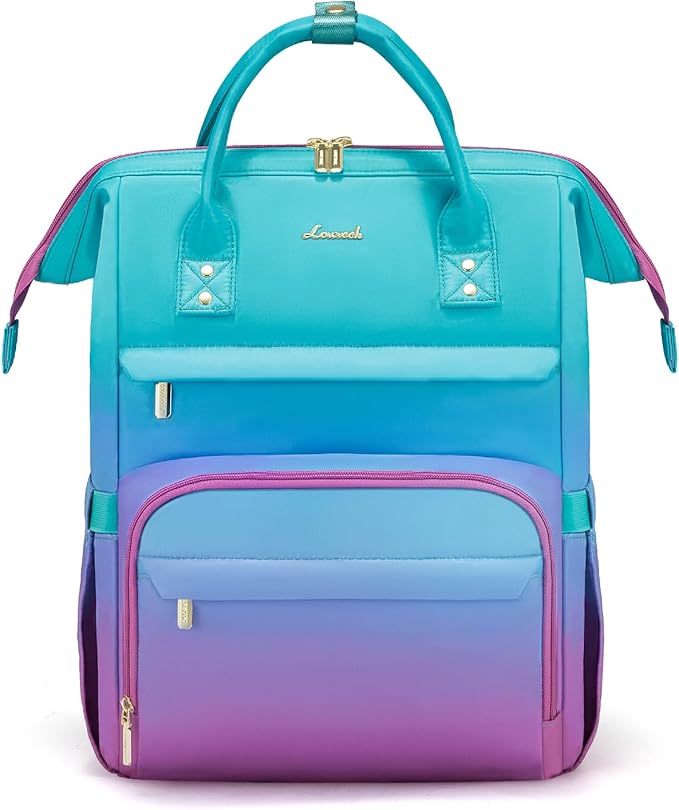 LOVEVOOK Gradient Laptop Backpack for Women,17.3 Inch Work Computer Bakcpack Purse Laptop Bag With Anti-Theft Pocket,Waterproof Carry on Teacher College Backpack for Travel,Green-Red