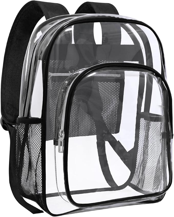 HEEYA Clear Backpack Heavy Duty Transparent Backpack for Security, Sports, Work, Travel, Stadium