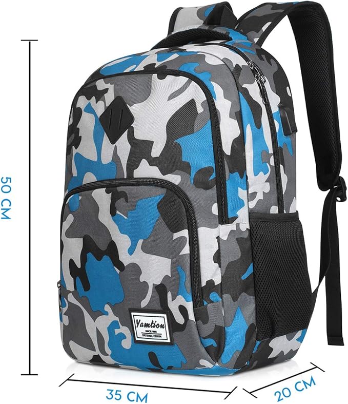 YAMTION Bag, Camouflaged Blue, 15.6 inch