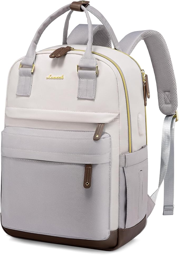 LOVEVOOK Travel Laptop Backpack Women, 15.6 Inch Anti-theft Laptop Bag with USB Port, Fashion Waterproof Computer Backpacks Teacher Nurse Backpack Purse for College School Work