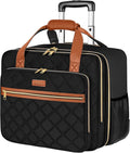 Ytonet Rolling Laptop Bag, 17.3 Inch Rolling Briefcase for Women, Water Resistant Computer Bag with Wheels for Work Travel College Business Overnight Wife Mom Teacher, Black Brown