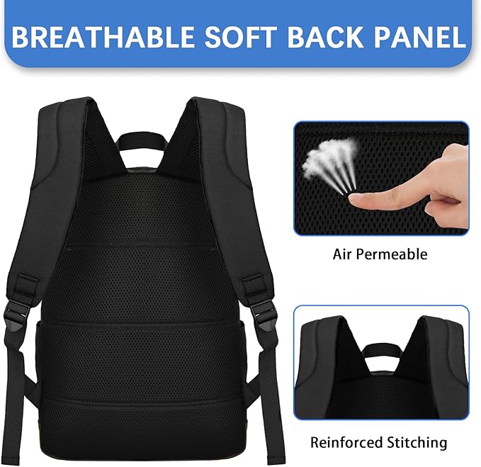 Goloni Backpack for Men Women, Anti-Theft Travel Laptop Backpack, Water Resistant 17.3 Inch USB Charging Backpack, Large Capacity Work Commute Bag