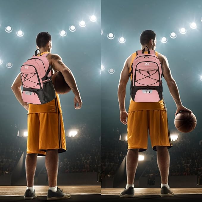 WOLT Basketball Backpack Large Sports Bag with Separate Ball Holder & Shoes Compartment, Best for Basketball, Soccer,Gym