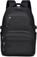 Preppy Aesthetic Large Laptop Backpack Y2K Vintage College Daypack for Travel Work Lightweight Waterproof Commute Bag (Black)