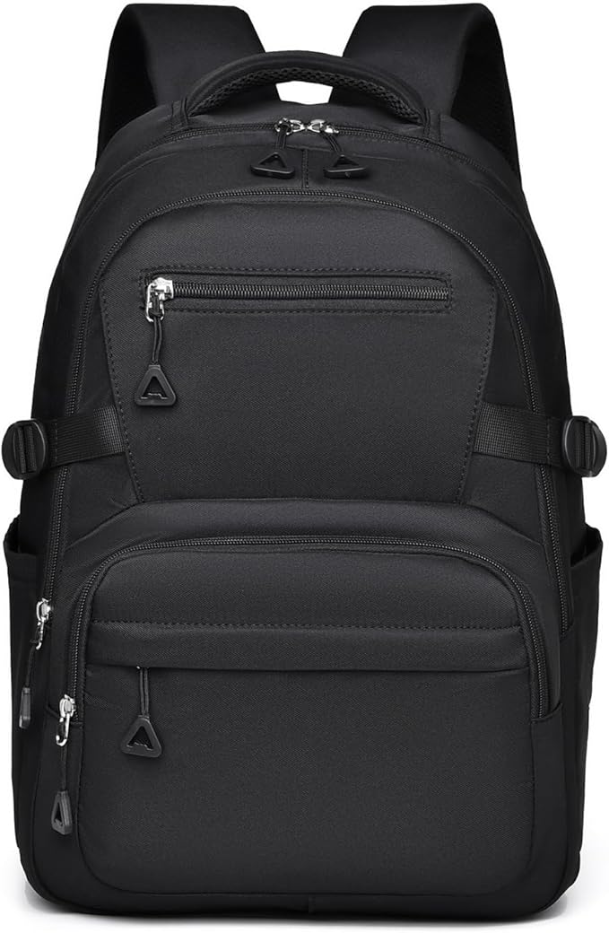 Preppy Aesthetic Large Laptop Backpack Y2K Vintage College Daypack for Travel Work Lightweight Waterproof Commute Bag (Black)