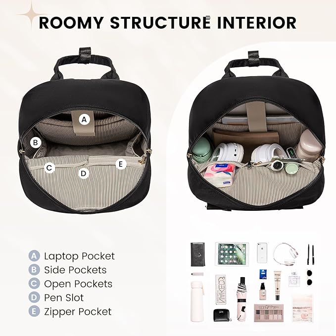 LOVEVOOK Backpack purse for Women, 14 Inch Laptop backpack Cute Waterproof Backpacks Stylish Travel Bags Vintage Daypacks Bookbag for College School Work