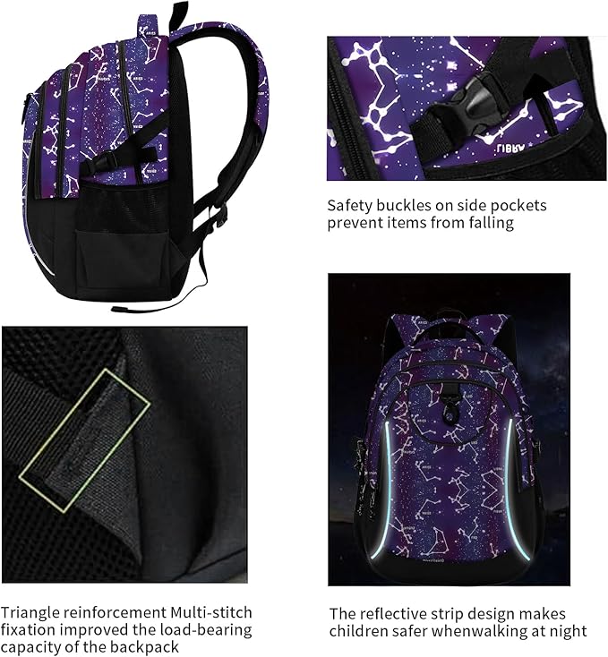 rickyh style School Backpack Travel Bag for Men & Women Lightweight College Back Pack with Laptop Compartmen (23XINGZUO)