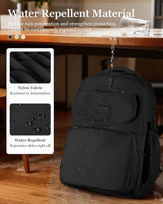 Simple Aesthetic Black Backpacks For School,Lightweight Casual College Backpack Women,Travel Laptop Daypack Men,Waterproof Middle School Book bag For Teens Boys Girls
